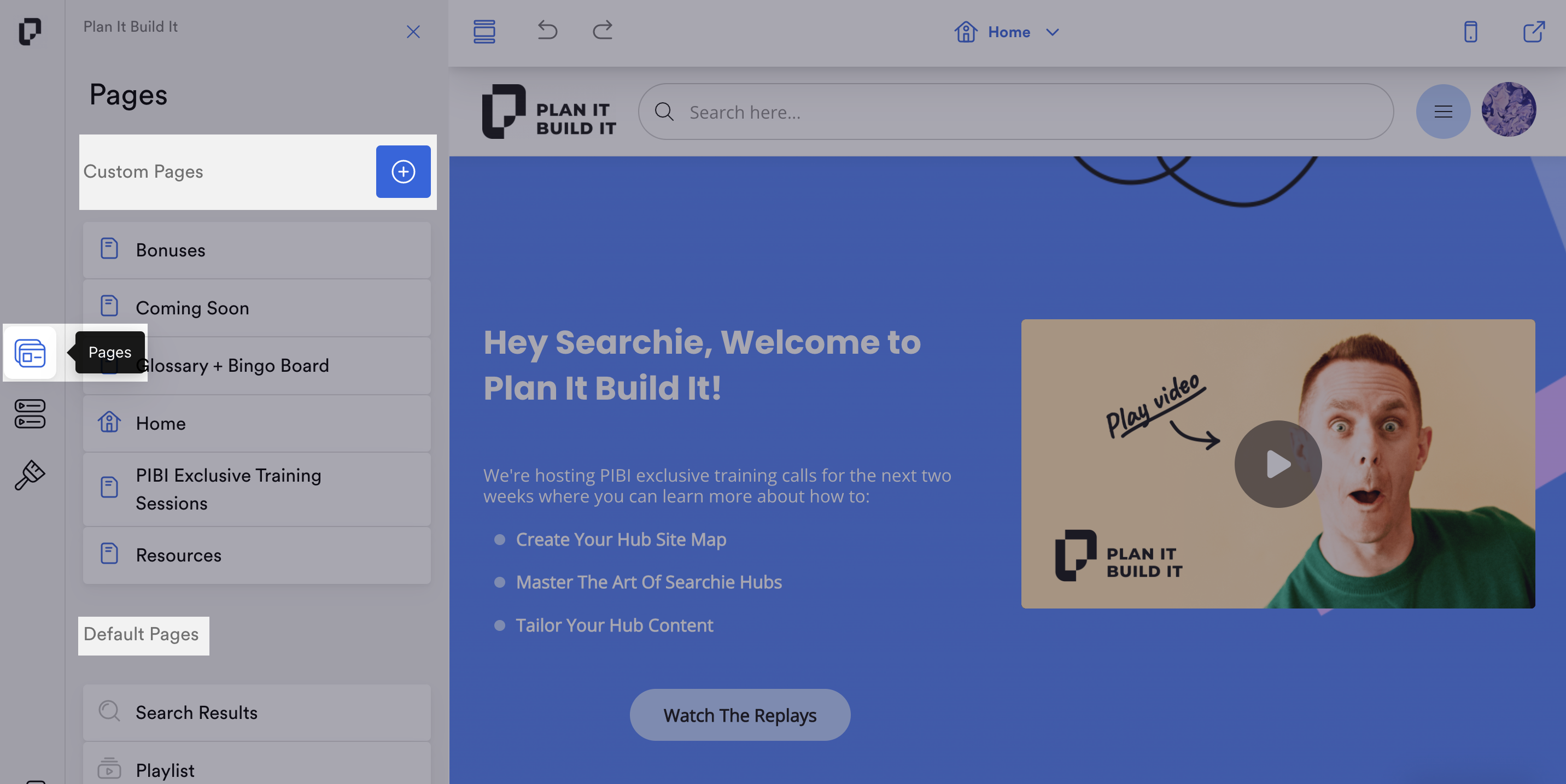 Learn about default and custom Hub Pages